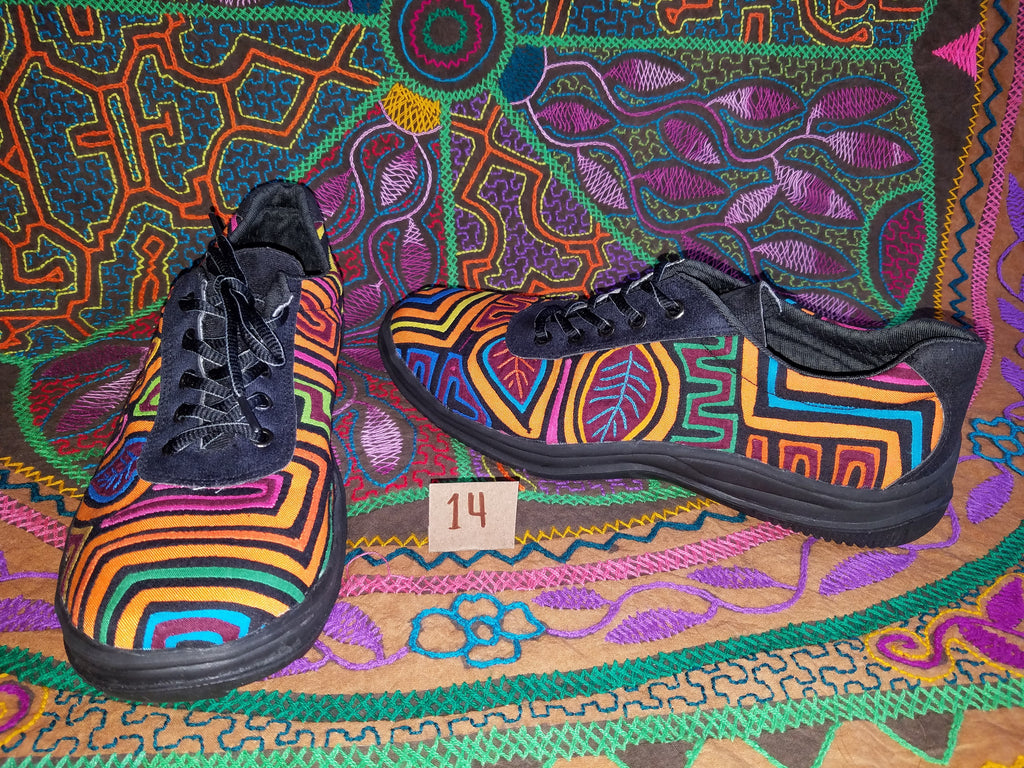 Boho Lace up Mola Shoes - Size 7 - Maracas – Kuna Prints Mola Shoes & Gypsy  Trunk Treasures by Mama Shaman